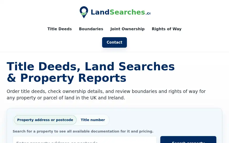 Screenshot of landsearches.co.uk