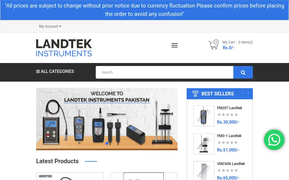 Screenshot of landtekinstruments.pk
