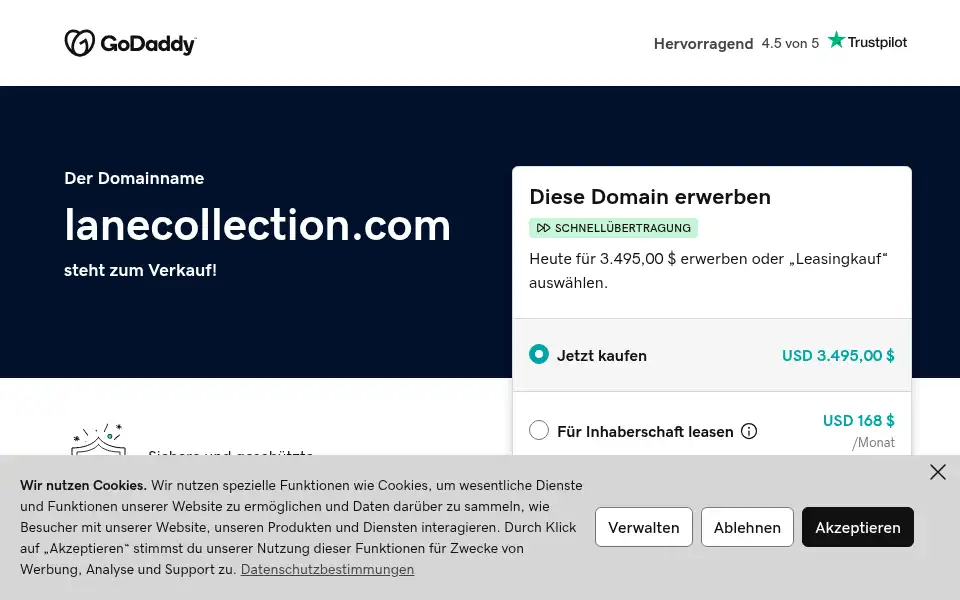Screenshot of lanecollection.com