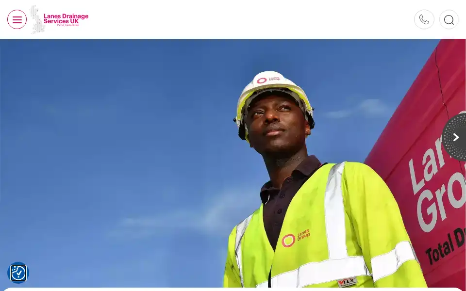 Screenshot of lanesfordrains.co.uk