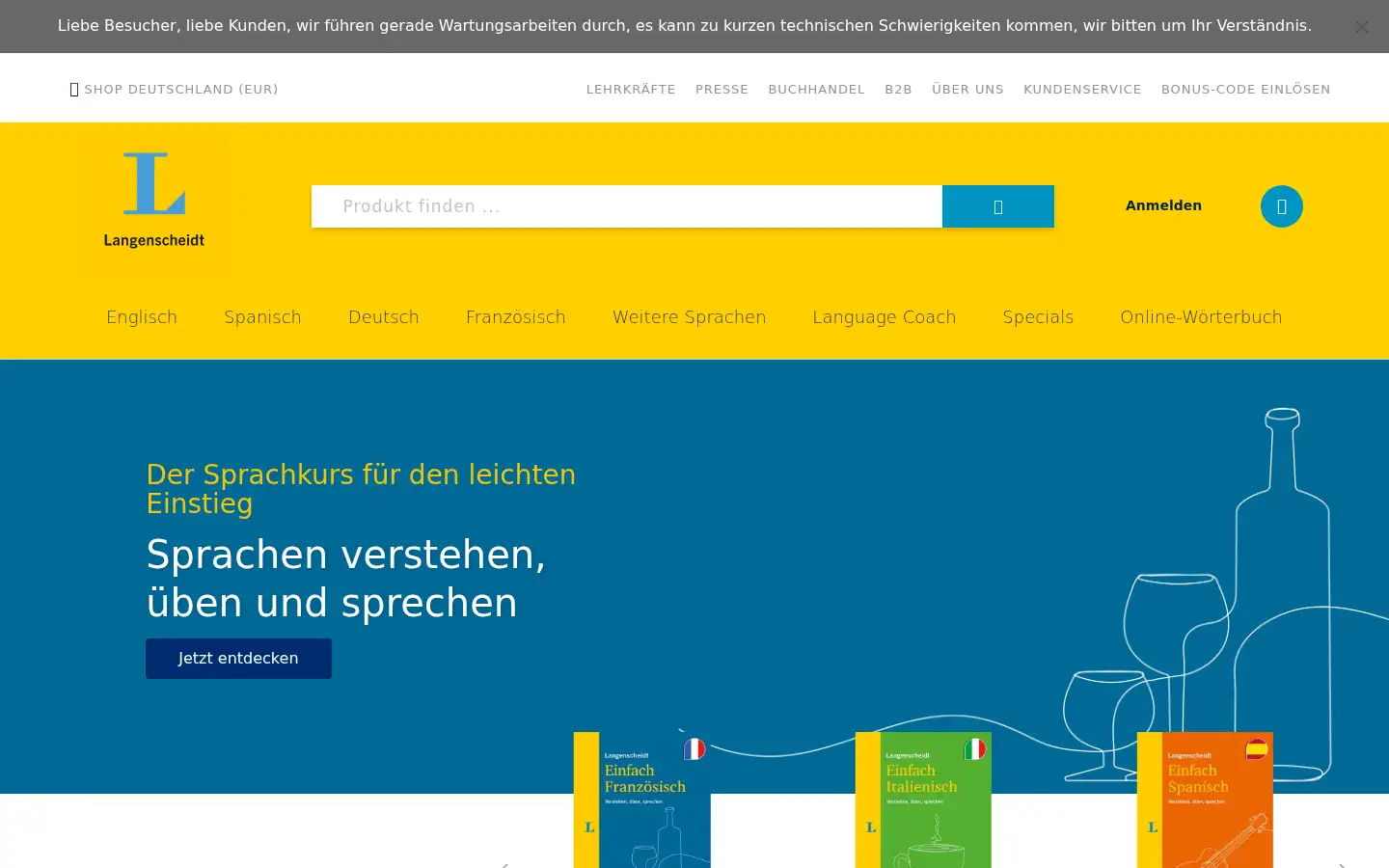 Screenshot of langenscheidt.com