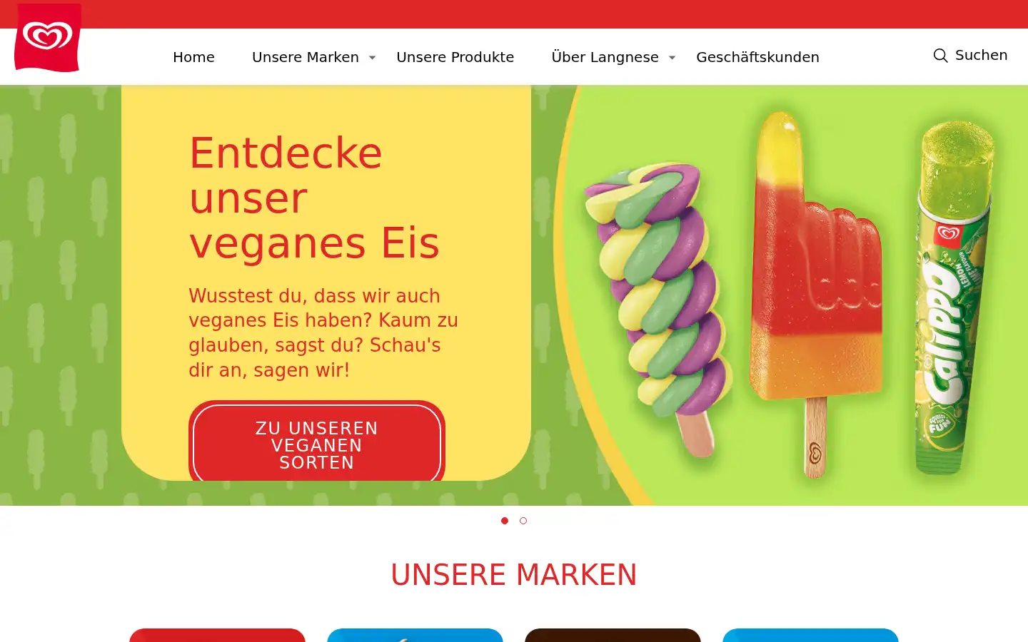 Screenshot of langnese.de
