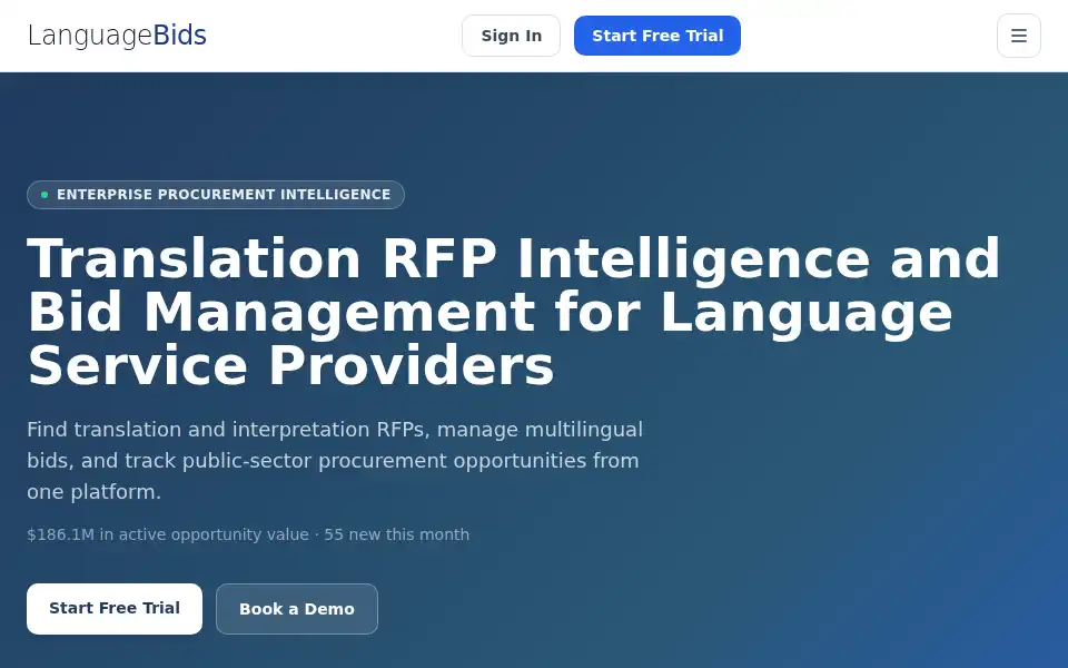 Screenshot of languagebids.com