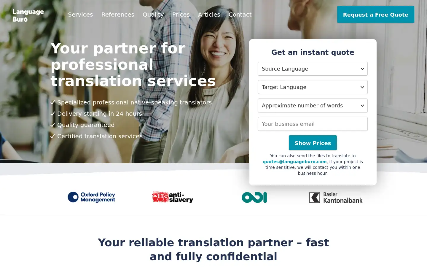 Screenshot of languageburo.com