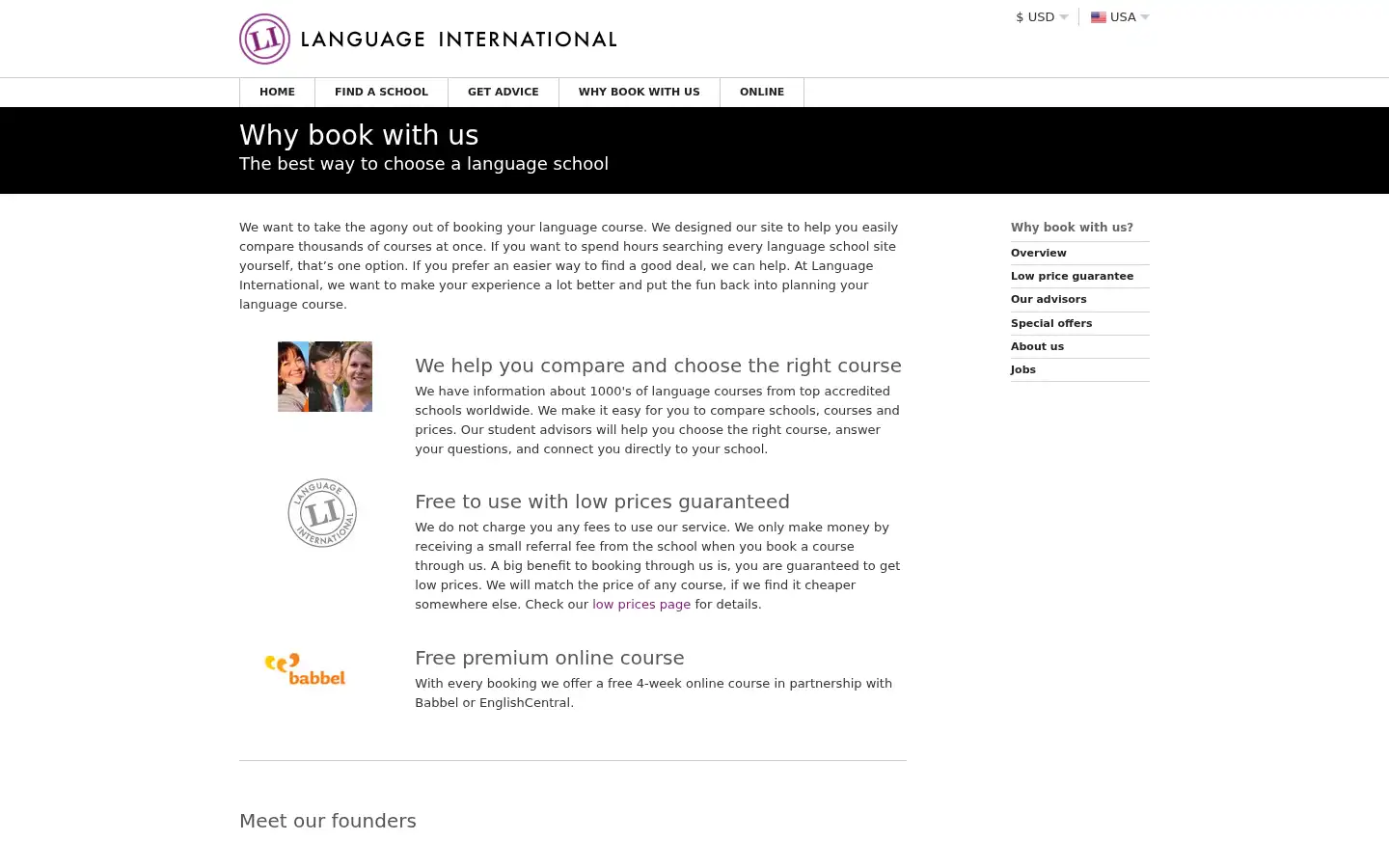 Screenshot of languageinternational.com
