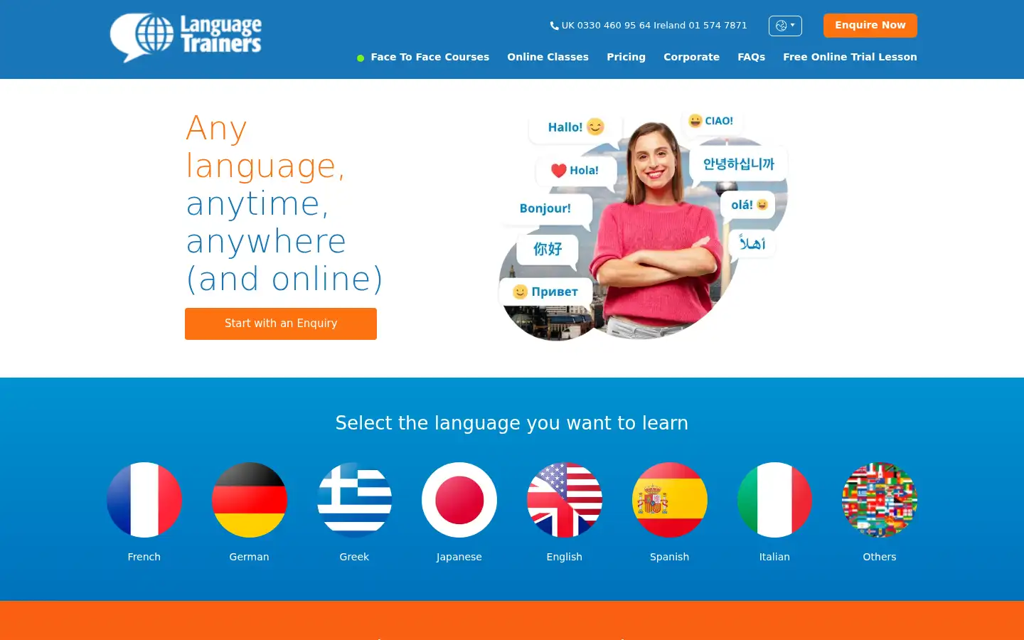 Screenshot of languagetrainers.co.uk