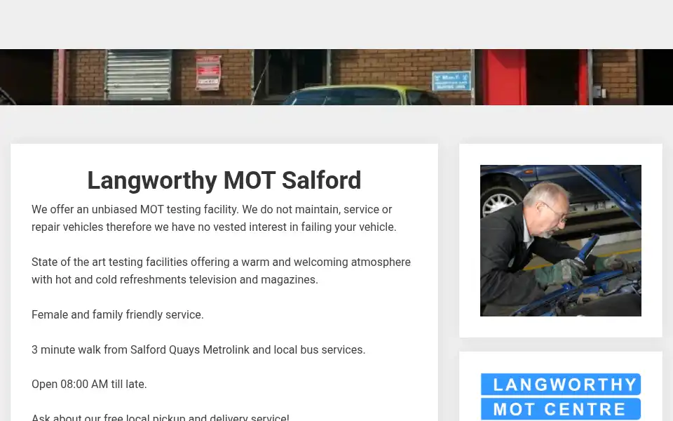 Screenshot of langworthymot.co.uk