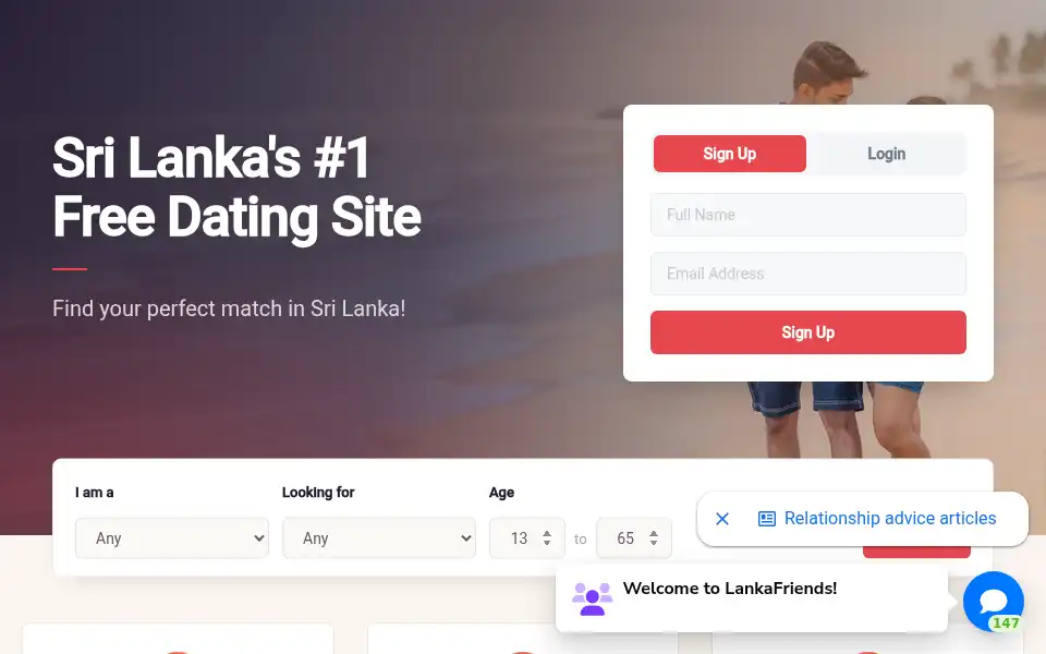 Screenshot of lankafriends.com