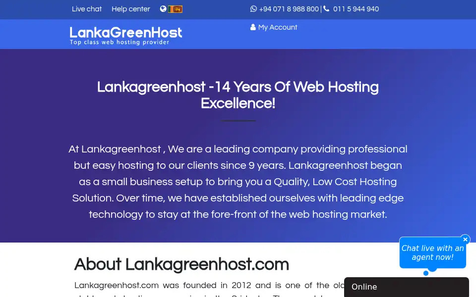 Screenshot of lankagreenhost.com