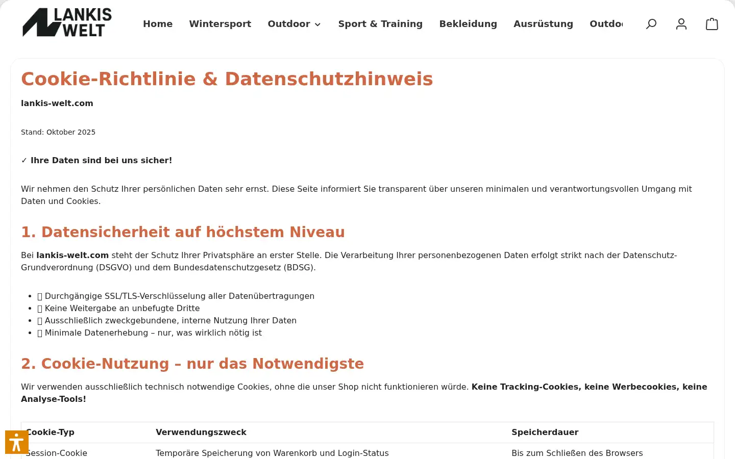 Screenshot of lankis-welt.com