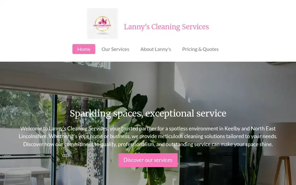 Screenshot of lannyscleaningservices.co.uk