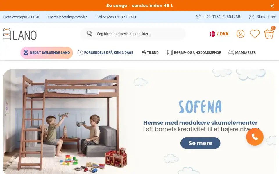 Screenshot of lanomobler.dk