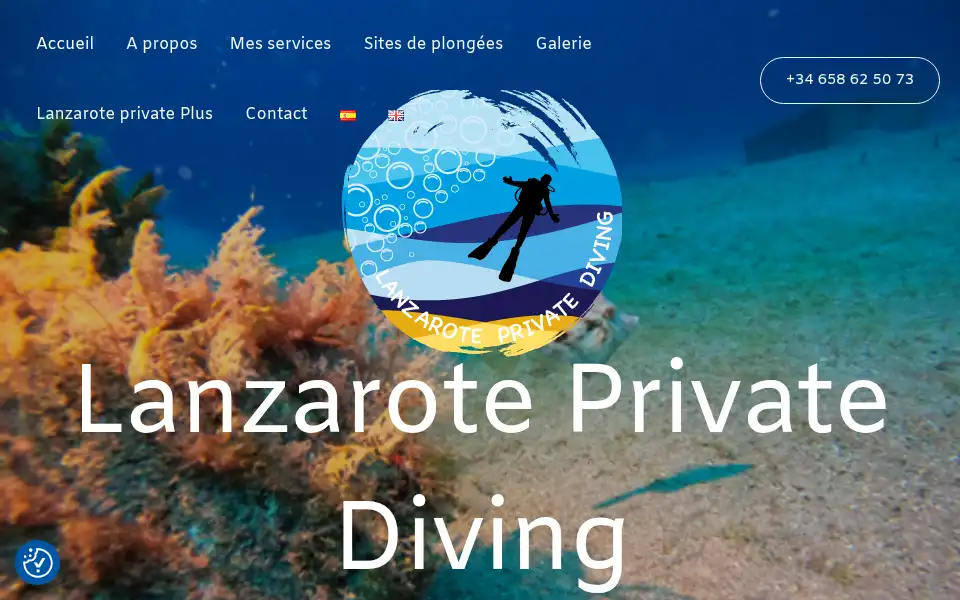Screenshot of lanzaroteprivatediving.com