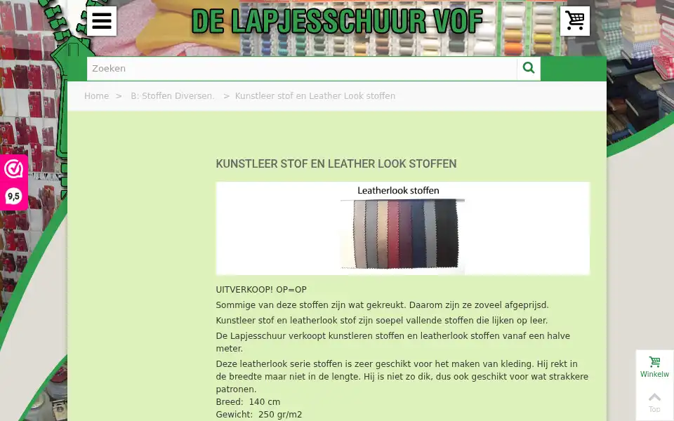 Screenshot of lapjesschuur.nl