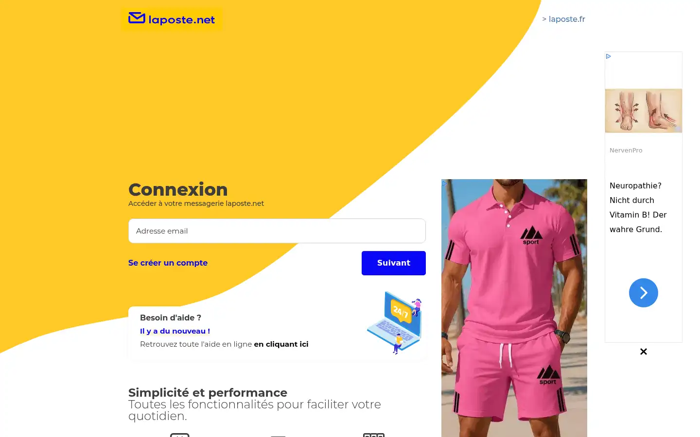 Screenshot of laposte.net