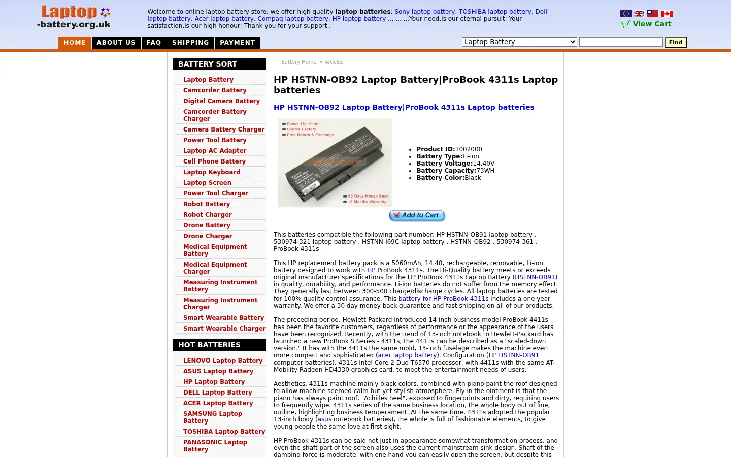 Screenshot of laptop-battery.org.uk