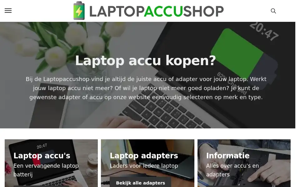 Screenshot of laptopaccushop.nl