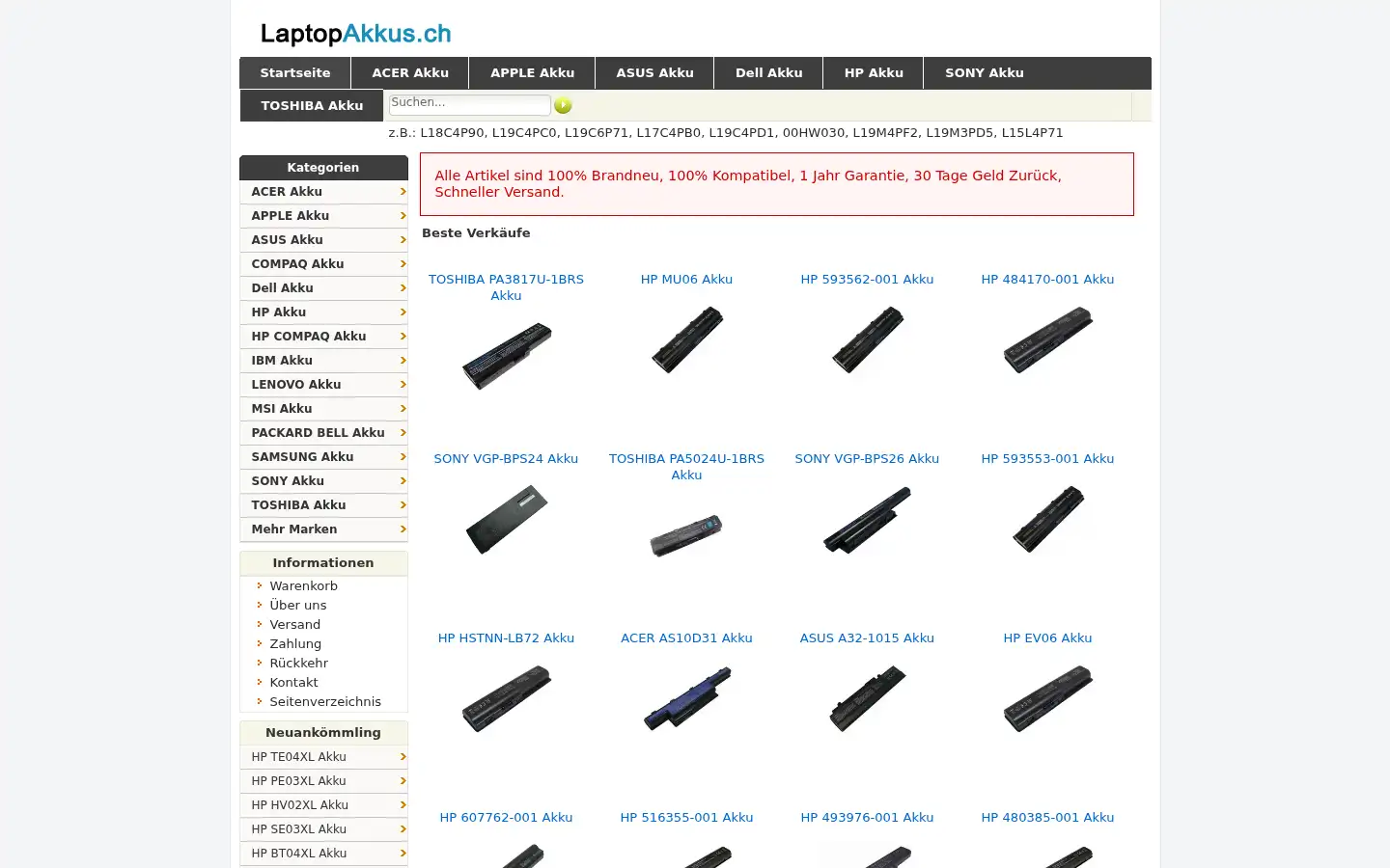 Screenshot of laptopakkus.ch