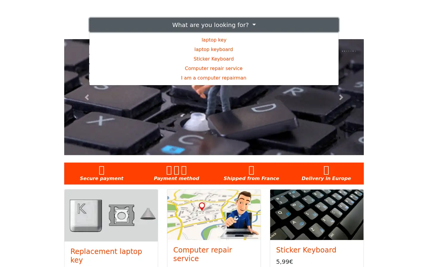 Screenshot of laptopkey-europe.com