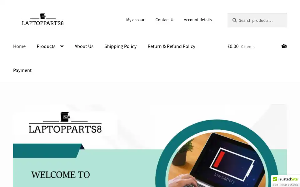 Screenshot of laptopparts8.com