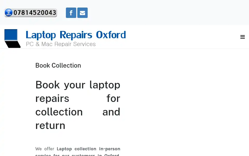 Screenshot of laptoprepairsoxford.co.uk