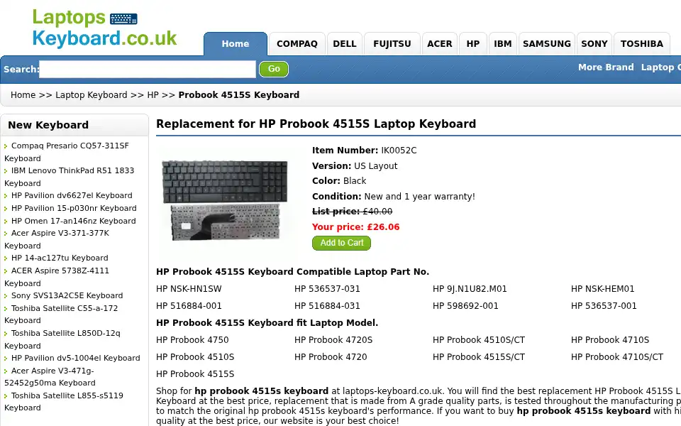 Screenshot of laptops-keyboard.co.uk