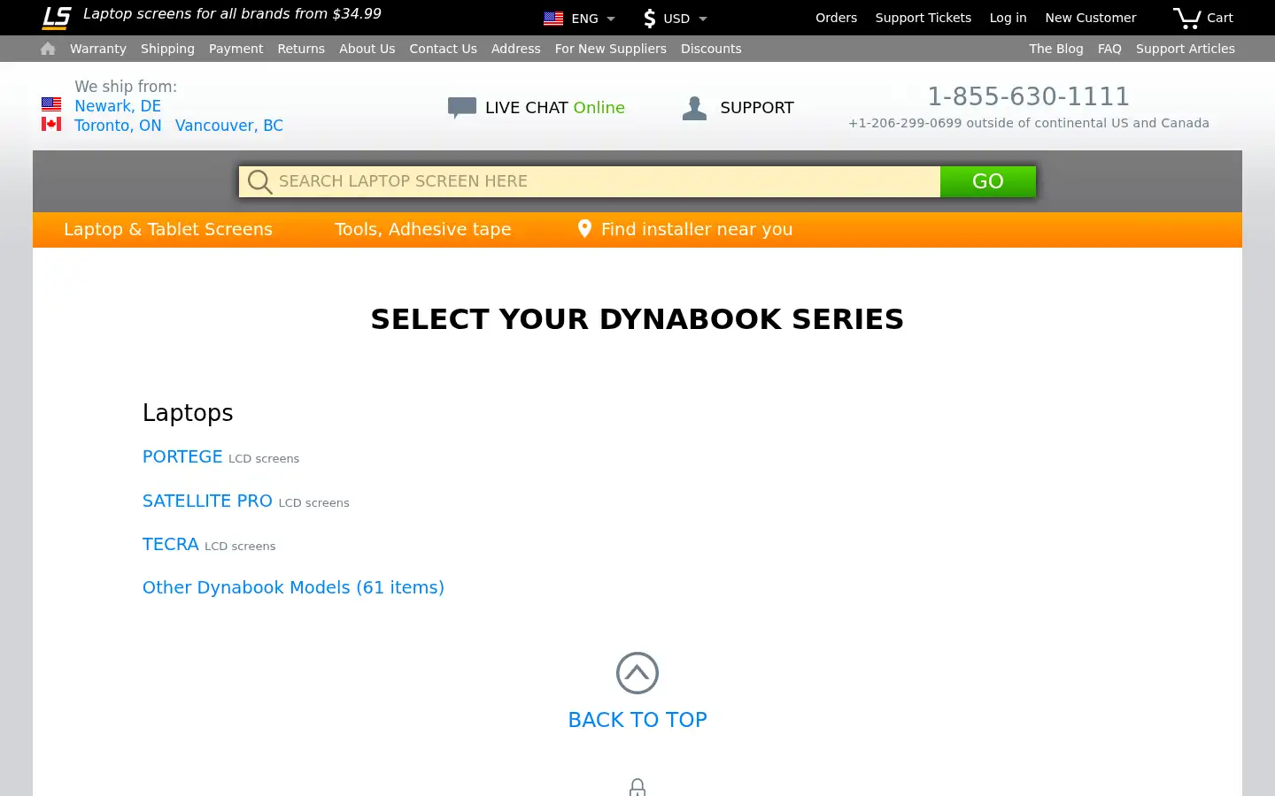 Screenshot of laptopscreen.com