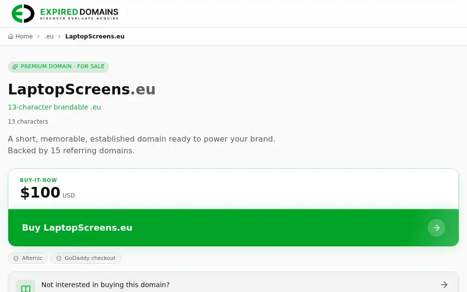 Screenshot of laptopscreens.eu