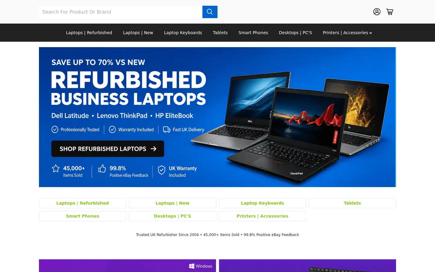 Screenshot of laptopsparesshop.co.uk