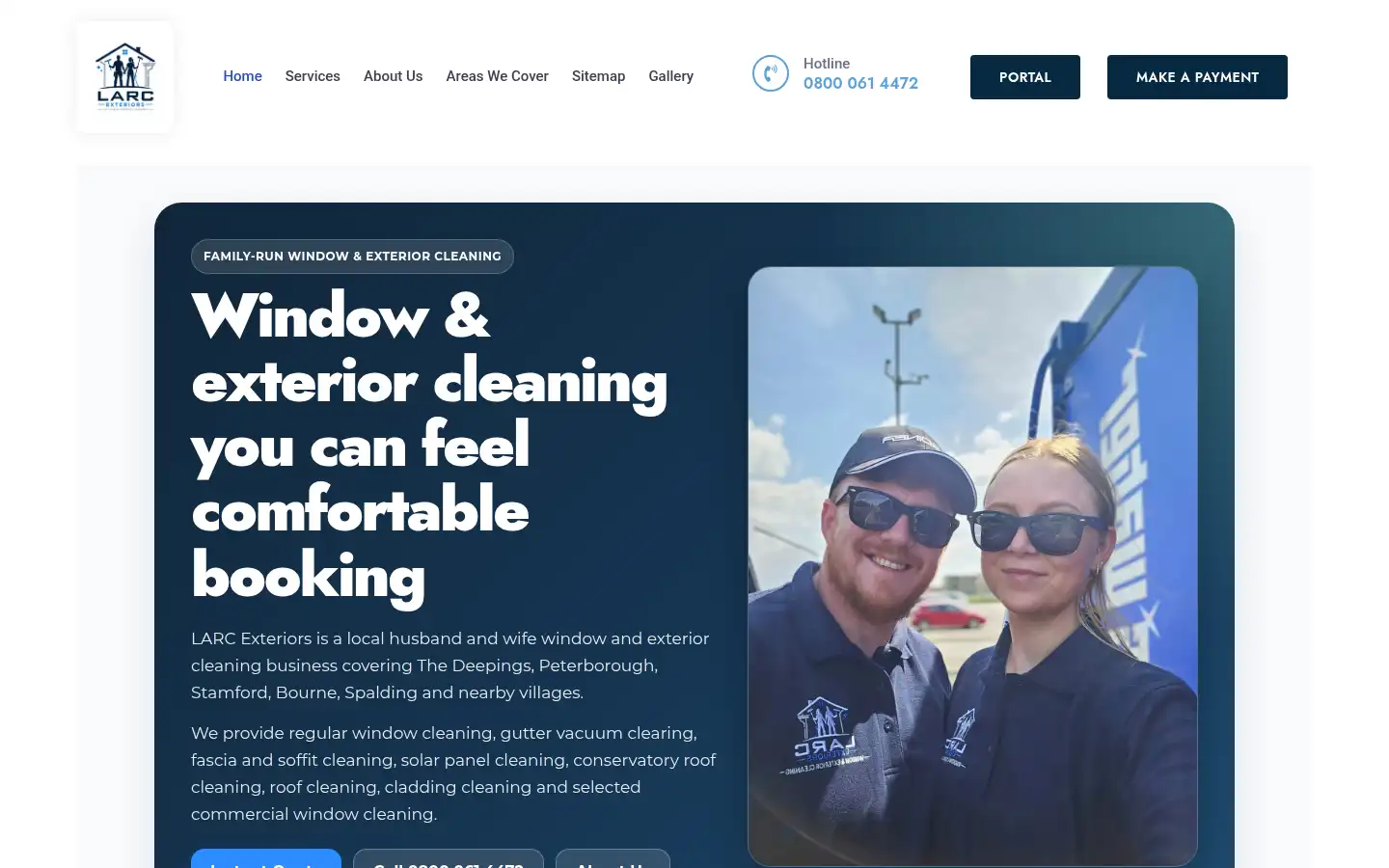 Screenshot of larc-exteriors.co.uk