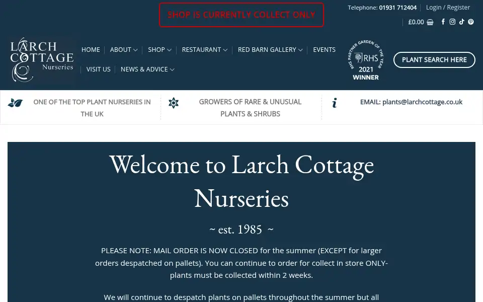 Screenshot of larchcottage.co.uk