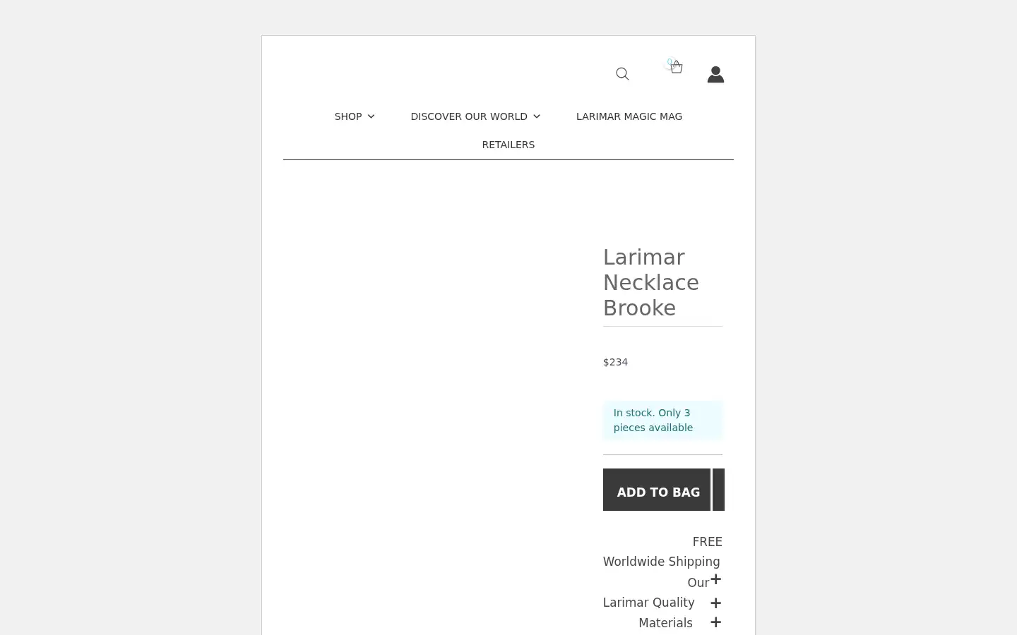 Screenshot of larimarmagic.com