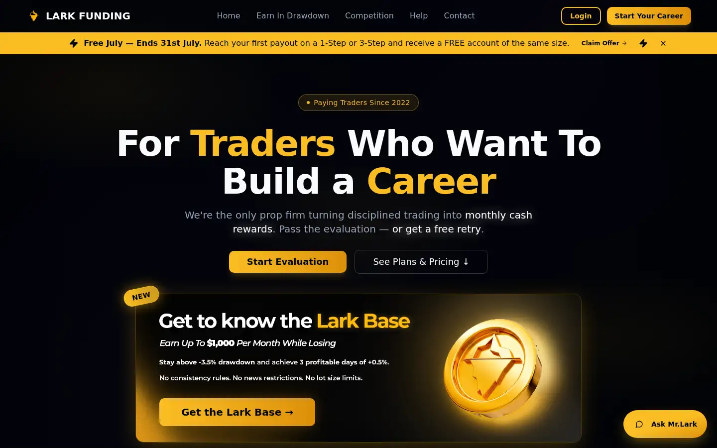 Screenshot of larkfunding.com