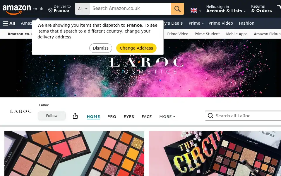 Screenshot of laroccosmetics.co.uk