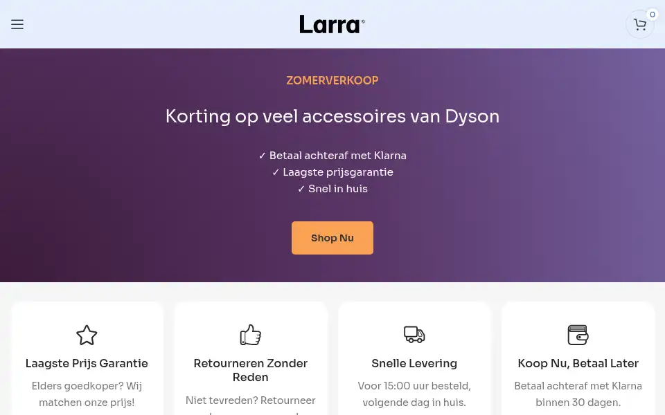 Screenshot of larra.nl