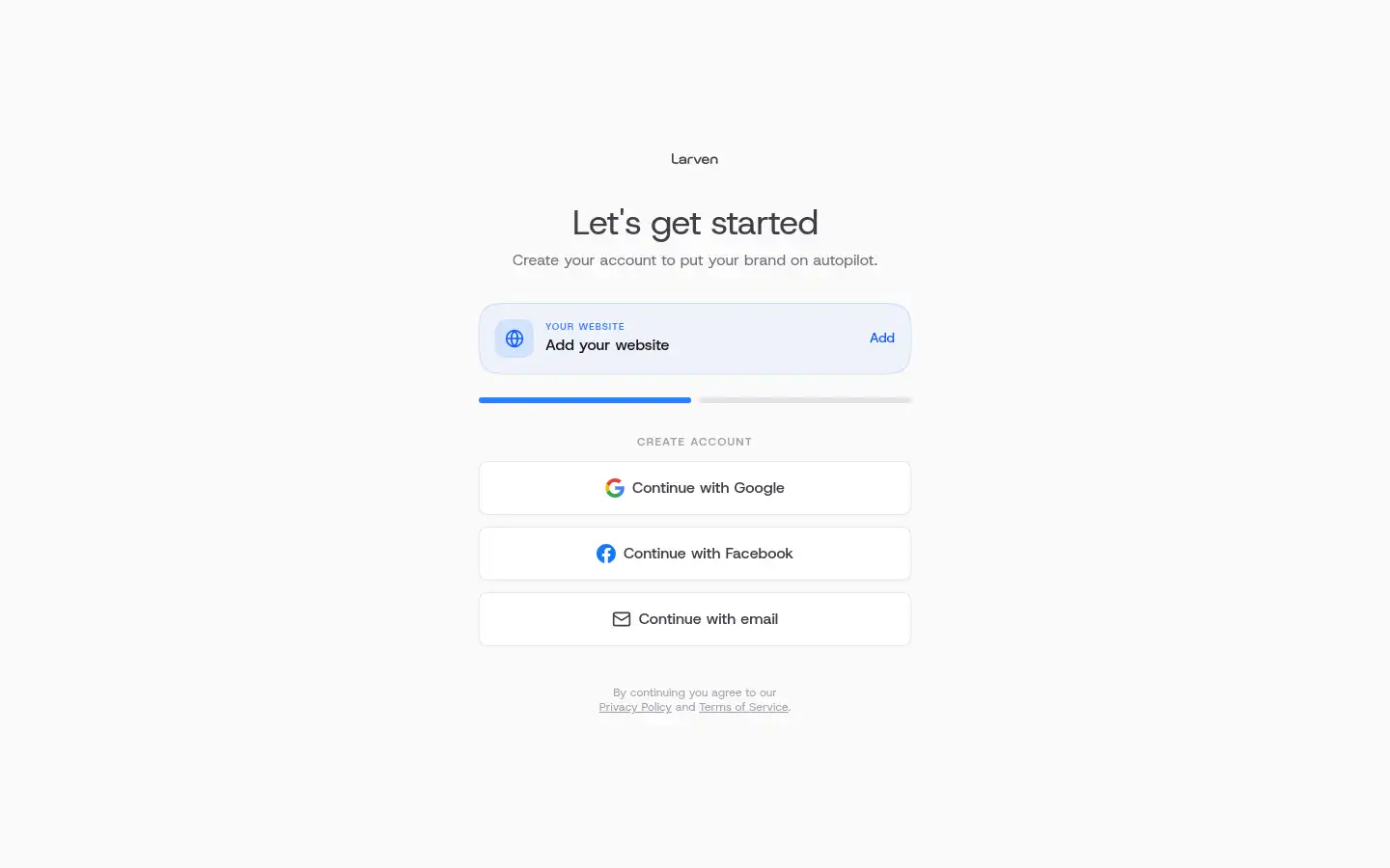 Screenshot of larven.ai