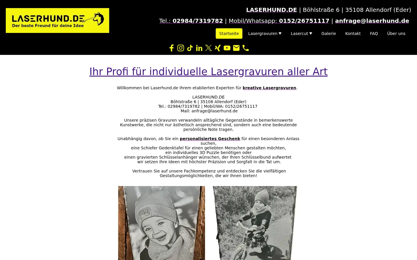 Screenshot of laserhund.de