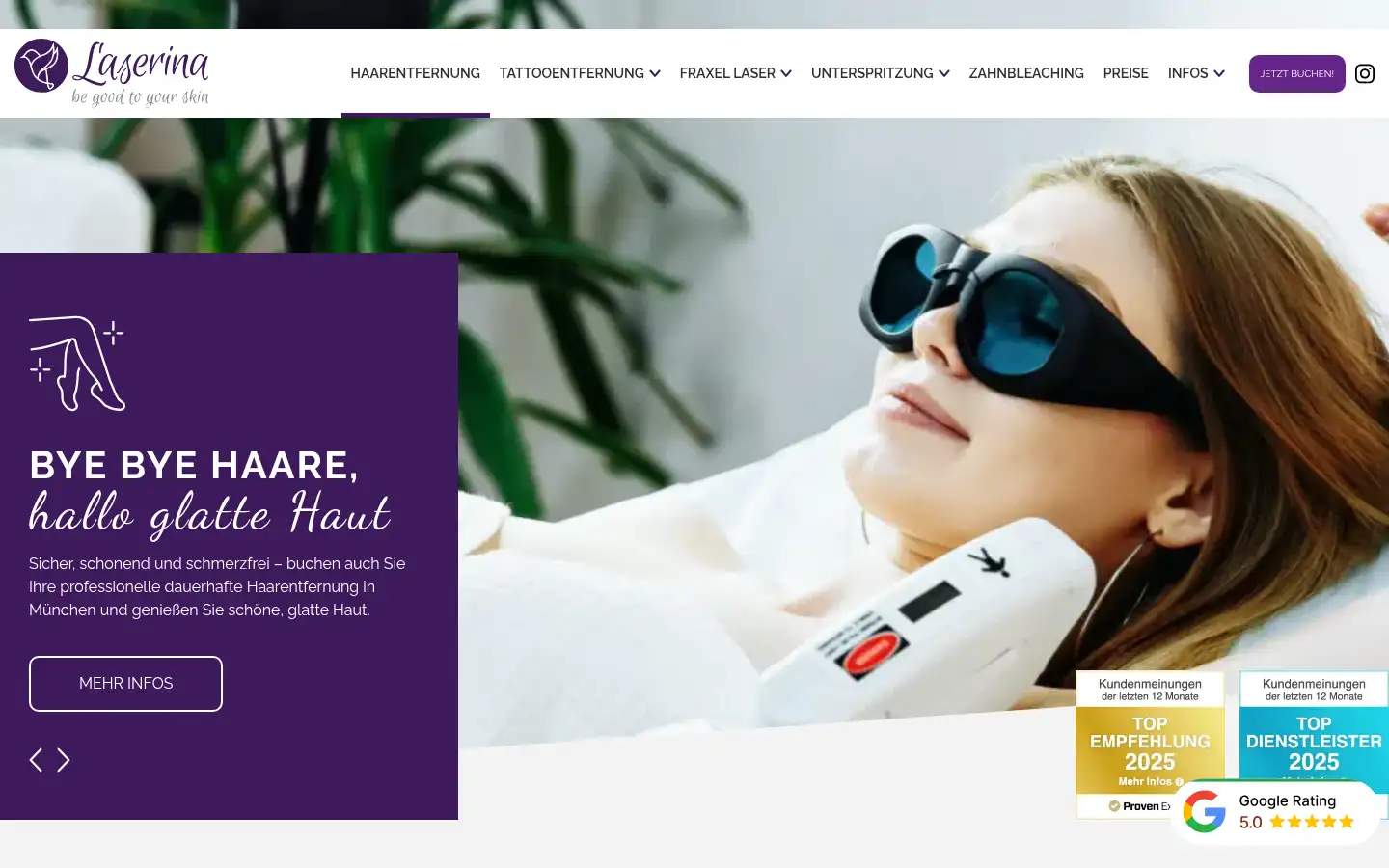 Screenshot of laserina.de