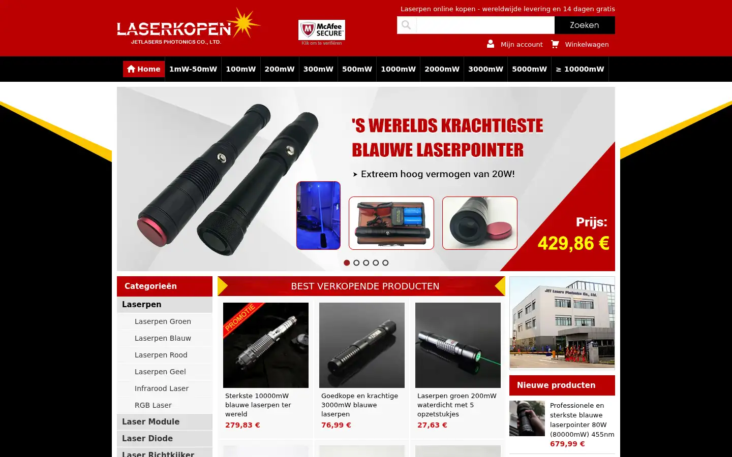 Screenshot of laserkopen.com