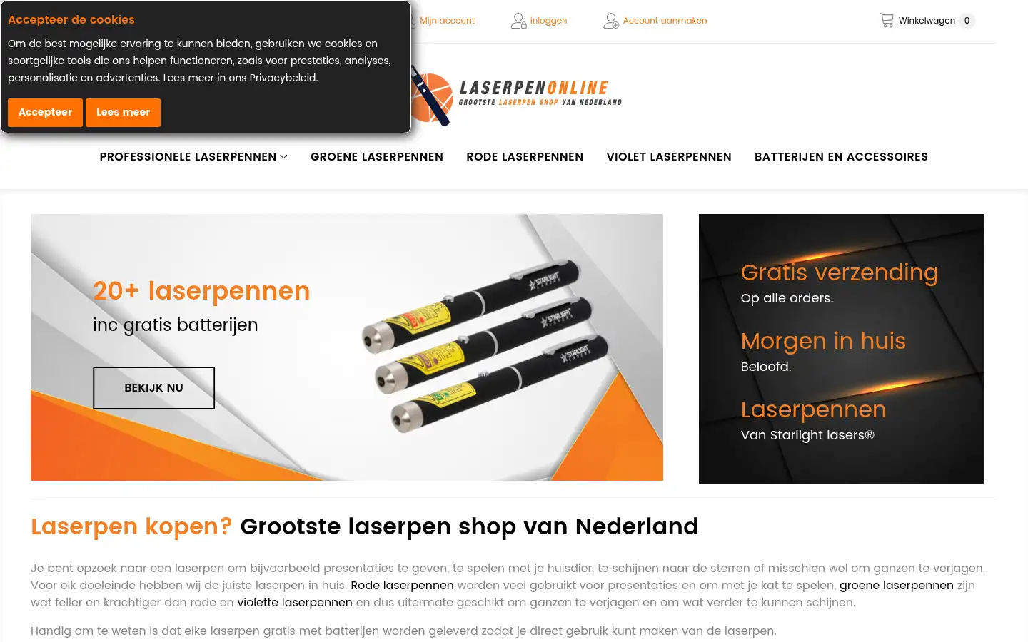 Screenshot of laserpenonline.nl