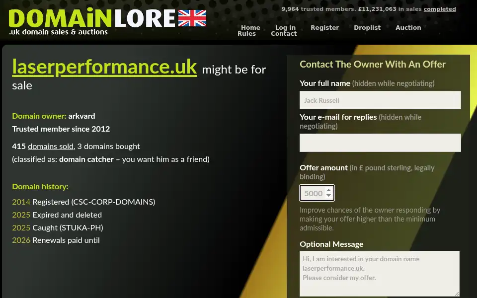 Screenshot of laserperformance.uk