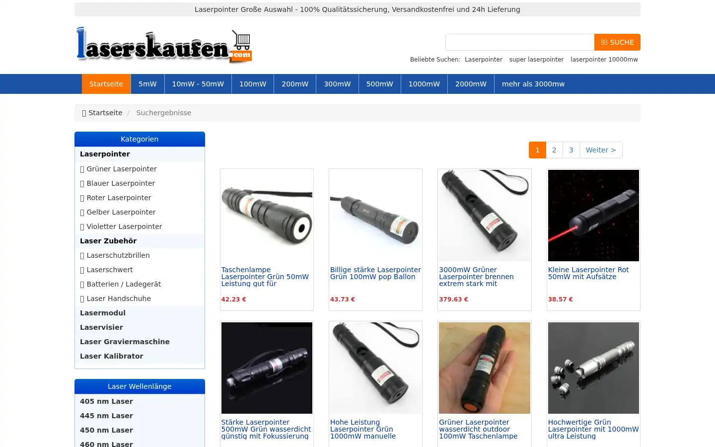 Screenshot of laserskaufen.com