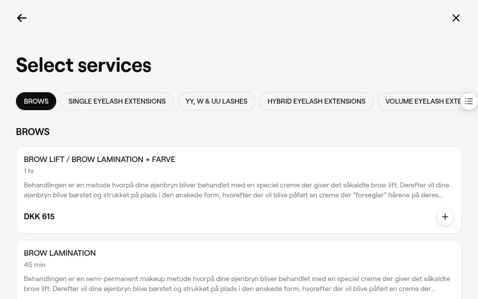 Screenshot of lashclinic.dk