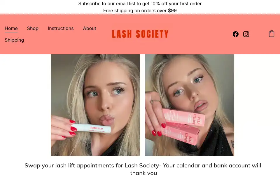 Screenshot of lashsociety.shop