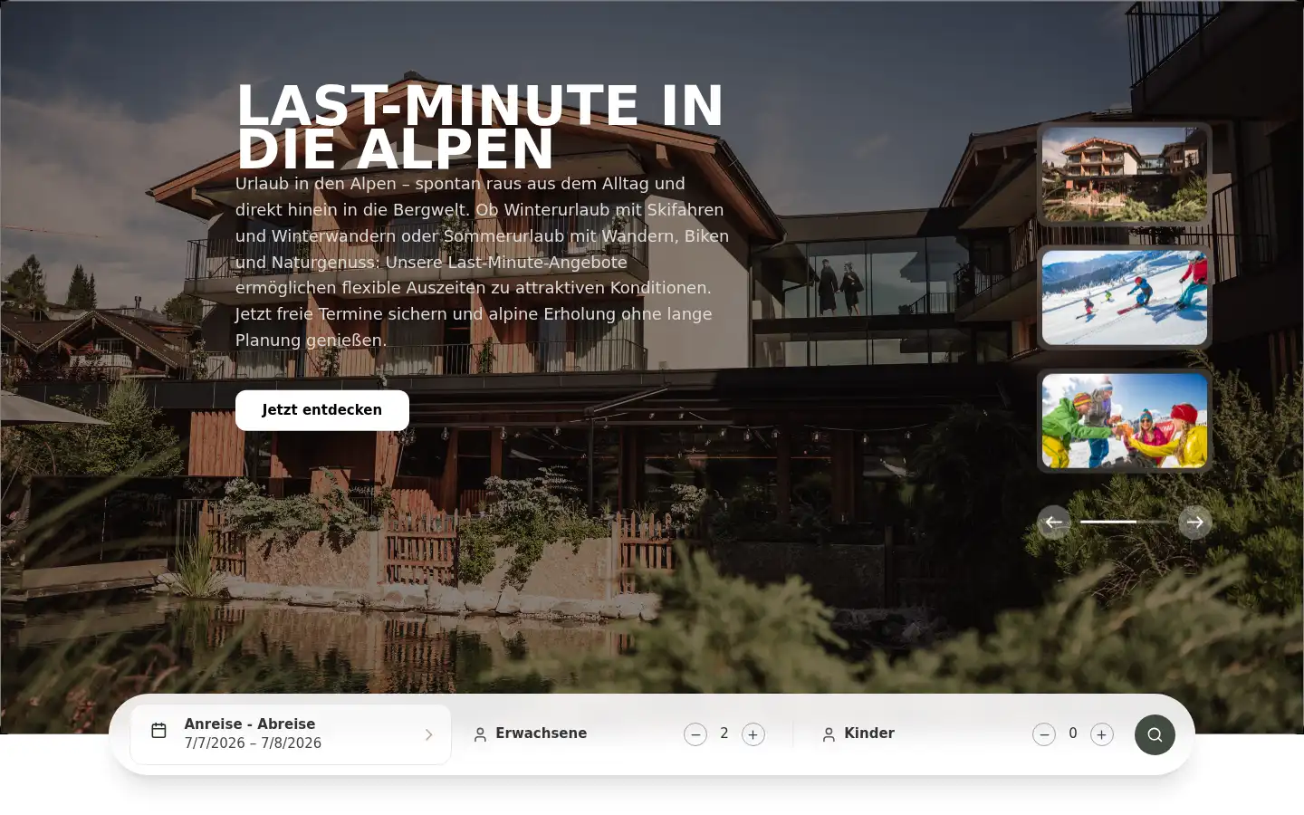 Screenshot of last-minute.co