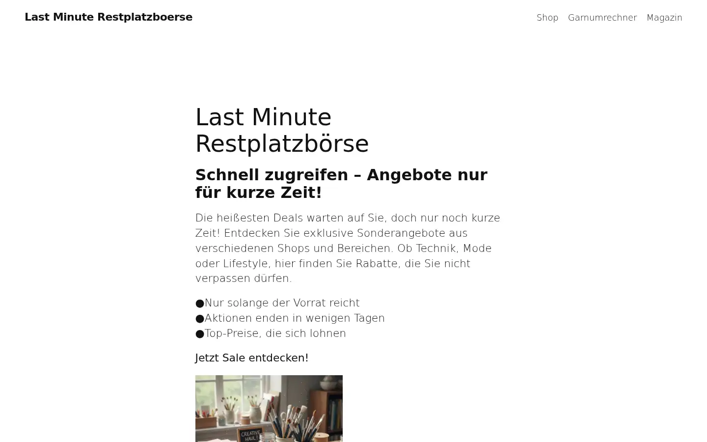 Screenshot of last-minute-restplatzboerse.de