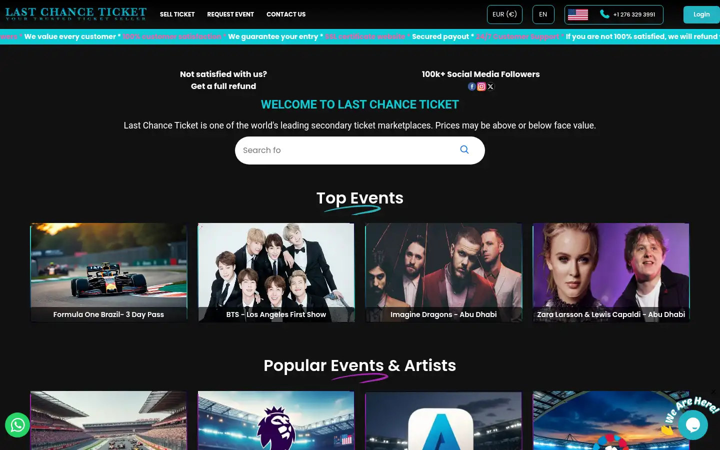 Screenshot of lastchanceticket.com