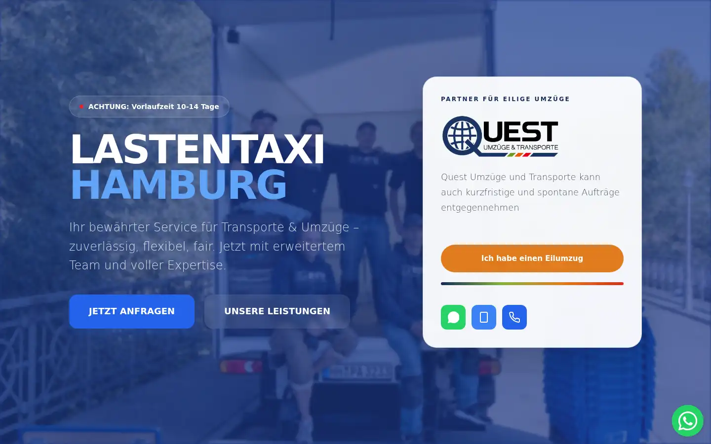 Screenshot of lastentaxi-hamburg.de