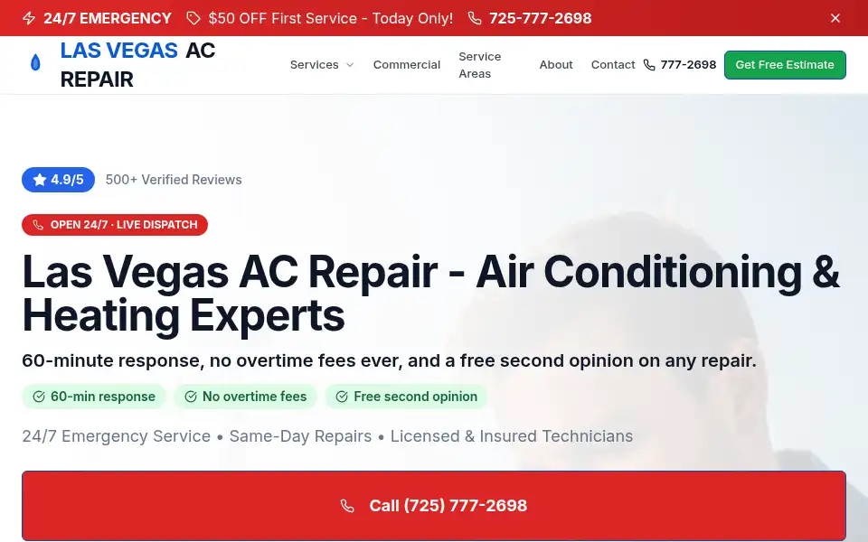 Screenshot of lasvegasacrepair.com