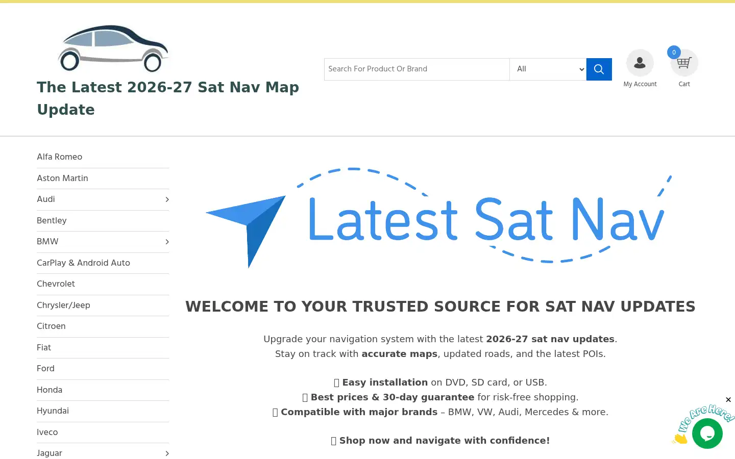 Screenshot of latestsatnav.co.uk